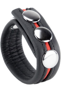 The Red Cockring En Cuir Black/Red Penisring