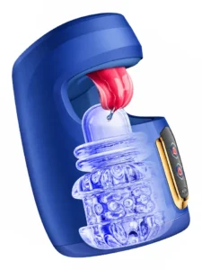 Thrusting & Licking Tongue Motion Cup Automatisk Masturbator
