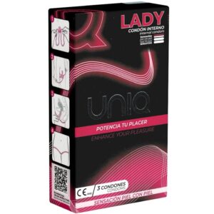 UNIQ Lady - Damkondom utan latex med spetsgarnityr, 3 st
