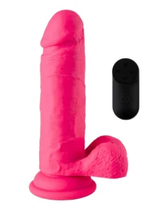 Vibrating Dildo With Remote Pink 16,5 cm Dildo med vibrator