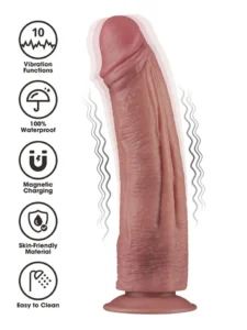 Vibrating Dual Density Power Cock 26,8 cm Dildo med vibrator
