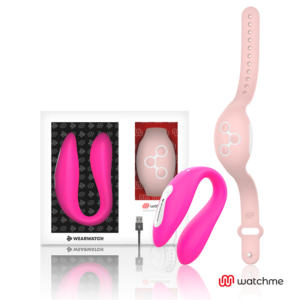 Wearwatch Dual - Vibrator för Par med Watch-Teknik, Fuchsia/Rosa